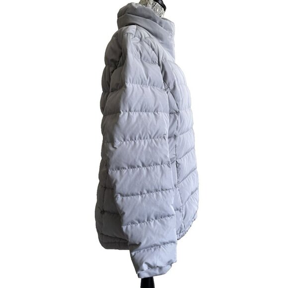 DKNY Women Sport Asymmetrical Zip Packable Down Puffer Coat, Grey, Size XL - Picture 4 of 16